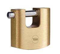 Yale Y114B/50/111/1 - cadenas rideau en laiton corps 50×48 mm anse Ø8 mm 3 clés mécanisme nse trempée double verrouillage haute sécurité conforme EN 12320 extérieur portes et abris portes porta