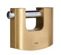 Yale Y114B/70/113/1 - cadenas rideau en laiton corps 80×69 mm anse Ø13 mm 3 clés mécanisme nse trempée double verrouillage haute sécurité conforme EN 12320 extérieur portes et abris portes port