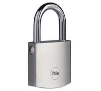 Yale Y120B/40/125/1 - Cadenas de sécurité laiton chromé 40 mm, anse alliage de bore, 3 clés - Pour garage, portail, abris de jardin ...