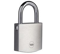 Yale Y120DB/50/127/1 - Cadenas de sécurité laiton chromé 50 mm, anse alliage de bore, 3 clés réversibles - Pour garage, portail, abris de jardin antivol