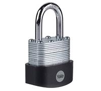 Yale Y125B/40/122/1 - Cadenas extérieur acier laminé 40 mm, anse acier cémenté, 3 clés - Pour garage, portail, abris de jardin antivol