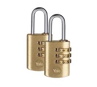 Yale Y150/22/120/2 Lot de 2 cadenas à combinaison 3 chiffres en laiton 22 mm