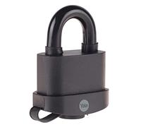 Yale Y227B/55/126/1 - cadenas en acier inoxydable corps 62×55 mm anse Ø12 mm 3 clés mécanisme à clé anse trempée double verrouillage anti-corrosion haute sécurité conforme EN 12320 extérieur portes et