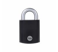 Yale Y227B/55/126/1 - cadenas rideau en acier inoxydable corps 48×56 mm anse Ø9 mm 3 clés mécanisme nse trempée double verrouillage anti-corrosion sécurité maximale conforme EN 12320 extérieur