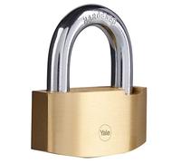 Yale Y2B/80/138/1 - Cadenas de sécurité Hammer laiton 80 mm, anse acier cémenté, 3 clés antivol casier vestiaire boîte à outils