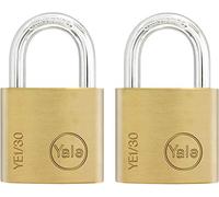 Yale YE1/30/115/2 - Lot de 2 Cadenas Laiton Massif 30 mm, 3 Clés - Pour Casier Scolaire Ecole, Vestiaire de Sport, Boîte à Outils, Armoire