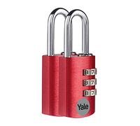 Yale YE3B/32/116/1/BK - cadenas à combinaison en aluminium corps 21×33 mm anse Ø3 mm sans clé sécurité standard intérieur code réinitialisable antivol casier vestiaire