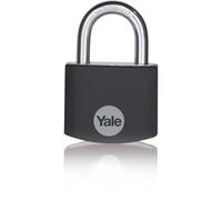 YALE -YE3B/32/116/1/BK - Cadenas aluminium 32 mm - anse acier cémenté - noir - 3 clés - Pour casier - boîte outils - sac - 32mm