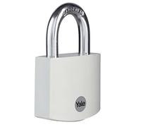 Yale YE3B/38/119/1/BK - cadenas en aluminium corps 54×43 mm anse Ø8 mm 3 clés mécanisme à clé anse trempée double verrouillage sécurité standard conforme EN 12320 intérieur antivol casier vestiaire bo