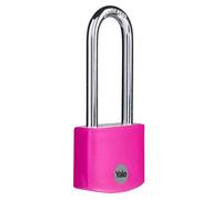 Yale YE3B/38/156/1/GR - cadenas en aluminium corps 42×35 mm anse longue Ø6 mm 3 clés mécanisme nse trempée double verrouillage sécurité standard conforme EN 12320 intérieur antivol casier vesti