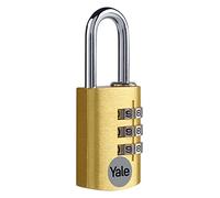 Yale - Cadenas YE3CB/20/121/1/GO - Aluminium 20 mm, anse acier, laiton, code 3 chiffres - Or