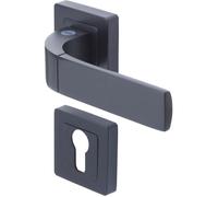 YALE -YPP7-B-PE Poignée de porte carrée de 7 noir YALE - Modèle Bologna - passage de cylindre euro