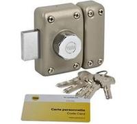 YALE - YV26BT-50 Verrou bouton et cylindre 6 goupilles diametre 23 mm - longueur 50 mm - 5 clés réversibles - beige G