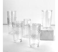 Yalin Lot de 6 verres à boire en acrylique réutilisables, 590 ml, empilable, sans BPA, incassable, passe au lave-vaissage, transparent