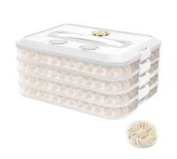 Yallmie 4 Couches Boîte a Charcuterie, 30,5x23x7,5cm Boite Jambon Conservation Frigo avec Couvercle et Minuteur, Empilable Boite a Fromage pour Frigo pour Raviolis, Boulettes, Biscuits, Desserts