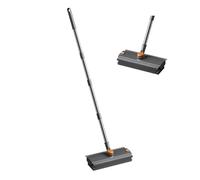 Yallmie 4 en 1 Brosse à Récurer Sol avec Long Manche, 138cm Brosse de Nettoyage avec Raclette en Silicone et Perche Télescopique, Balai Brosse 360° Rotatif Balais Nettoyer Sol pour Salle de Bain, Mur