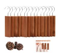 Yallmie Lot de 15 Antimites Vetements Penderie, Blocs Suspendus en Bois Cèdre avec Crochet, Anti Mites Textiles Naturel sans Chimique, Antimites Protection pour Armoires, Tiroirs, 13 * 4,9 * 1,2cm