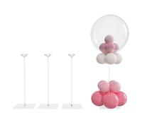 YALLOVE Lot de 4 Support de Ballons Acrylique Transparent avec Base, Hauteur 40cm Porte-Ballons de Table Réutilisable pour Anniversaire Mariage Fête Décoration Maison