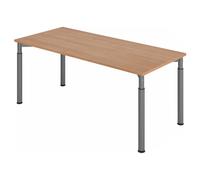 YAMA 19 G | Bureau - 180 x 80 réglable en hauteur Noyer/Graphite