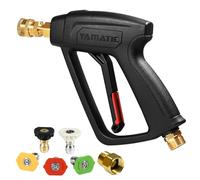 YAMATIC Pistolet court de nettoyeur haute pression avec 5 buses de pulvérisation, M22-14 mm et M22-15 mm de rechange pour nettoyeur haute pression Ryobi, Greenworks, Craftsman, Troy Bilt, Honda et