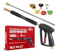 YAMATIC Pistolet de nettoyeur haute pression avec rallonge 4000 PSI 5 buses | Raccord ergonomique de rechange M22-14 et M22-15 pour Ryobi, Karcher, Greenworks, Craftsman, Troy bilt, Honda et plus encore