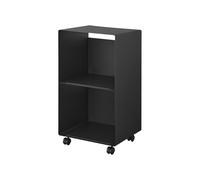 YAMAZAKI 10230 TOWER Support à disques à 2 niveaux avec roulettes, noir, Acier/Nylon, minimaliste, 40 x 38 x 73.3 cm (L x P x H)