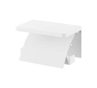 Yamazaki 1297 Tower Porte-Papier Toilette Mural, Blanc, Acier, Minimaliste, 12 x 14 x 8,5 cm (L x L x H)