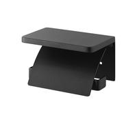 Yamazaki 1298 Tower Porte-Papier Toilette Mural, Noir, Acier, Minimaliste, 12 x 14 x 8,5 cm (L x L x H)