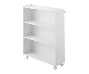 Yamazaki 1485 Tower Chariot à Livres Minimaliste en Acier et Nylon Blanc 15,6 x 59 x 70 cm