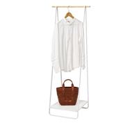 YAMAZAKI 2297 TOWER Coat Rack, white, Steel/Wood, 52 x 47 x 140 cm