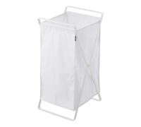 Yamazaki – Panier à linge 2484 TOWER – Blanc – Acier/Polyester/Polypropylène – 30×36×64 cm