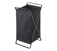 Yamazaki 2485 TOWER Laundry Basket, black, Steel/Polyester/Polypropylene, 30 x 36 x 64 cm