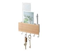 YAMAZAKI 2730 RIN Key Hook with Tray, white, Wood/Steel, 18 x 3 x 9.5 cm