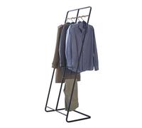 Yamazaki 2739 TOWER Coat Hanger Wide, black, Steel/Wood, 61 x 45 x 163 cm