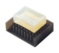 Yamazaki 2995 FLOAT Soap Tray, black, Silicone, 11 x 8.5 x 3 cm