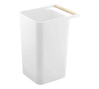 YAMAZAKI 3132 COMO Poubelle, blanc, Bois/Polypropylène, minimaliste, 24 x 19.5 x 32 c m