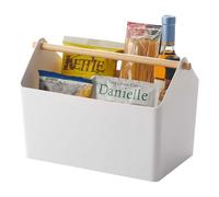 Yamazaki 3465 FAVORI Storage Box, white, Polypropylene / Wood, 37 x 21 x 24 cm