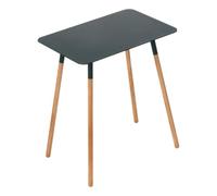 YAMAZAKI 3508 Plain Side Table Rectangular, Black, Steel/Wood, 45 x 30 x 50 cm