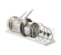 Yamazaki 3840 TOWER Extendable Lid & Pan Holder, white, ABS Resin/Steel, 45~82 x 20 x 17.5 cm
