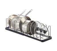 Yamazaki 3841 TOWER Extendable Lid & Pan Holder, black, ABS Resin/Steel, 45~82 x 20 x 17.5 cm