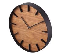 Yamazaki Horloge murale RIN métal et bois noir marron foncé 26cm design moderne 04108