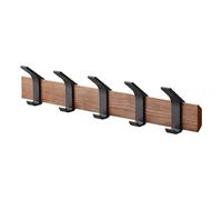 YAMAZAKI 4115 RIN Wall Coat Rack, brown, Wood/Aluminum, 50 x 6.5 x 10 cm