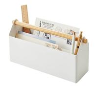 YAMAZAKI 4152 TOSCA Pen Stand Wide, white, Steel/Wood, 27 x 8.5 x 13.5 cm