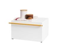 Yamazaki 4376 TOSCA Bread Case, white, Steel / Wood, 43 x 36.5 x 24 cm