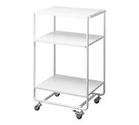 Yamazaki 4918 TOWER 3~Tiered Wagon with Handle, white, Steel, 38 x 49 x 81.5 cm