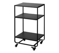Yamazaki 4919 TOWER Chariot à 3 niveaux avec poignée, noir, Acier, minimaliste, 38 x 49 x 81.5 c m