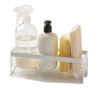 YAMAZAKI 5016 TOWER Sponge & Bottle Holder with Drainer, white, Steel, 25 x 10 x 9.5 cm