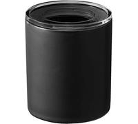 YAMAZAKI 5117 TOWER Ceramic Canister L, noir, Céramique/Résine PMS, minimaliste, 10.5 x 10.5 x 12 c m