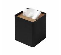 Yamazaki 5179 RIN Tissue Case Square, Black, Steel/Wood, 13 x 13 x 15.5 cm