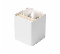 Yamazaki 5180 RIN Tissue Case Square, White, Steel/Wood, 13 x 13 x 15.5 cm